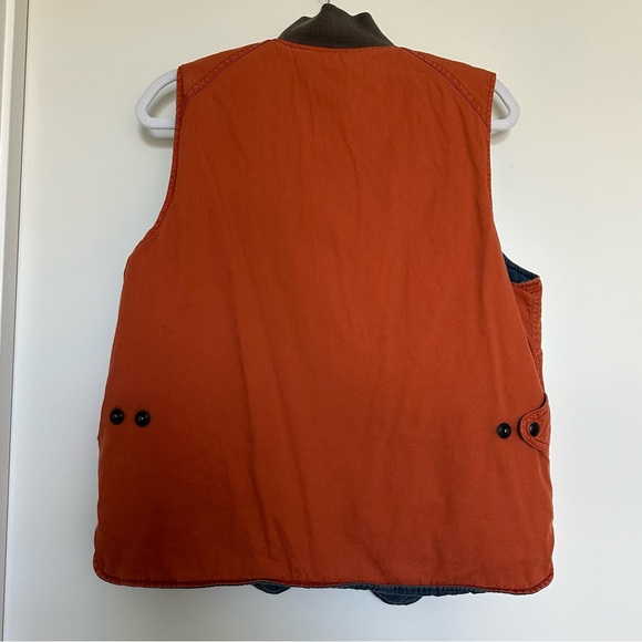 VINTAGE RARE Ralph Lauren double RL reversible vest orange and blue stitched - Picture 3 of 8